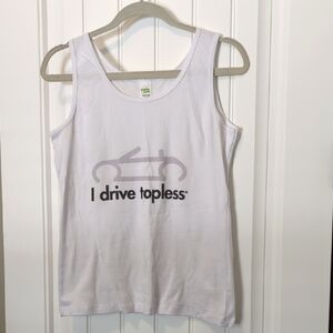 White Graphic Tank Top